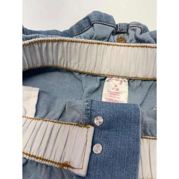 No Boundaries Womens Size M (7-9) Blue Jean Button Fly Shorts Elastic Waist - Picture 6 of 13